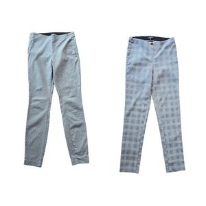 Violets &‎ Roses Gray Plaid & Geometric Slim Pants Womens 4/27 Two Pair Workwear